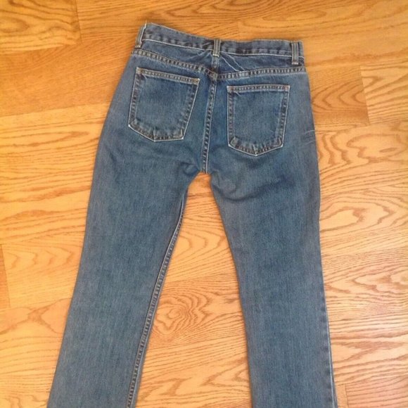 VTG Y2K EARL MID RISE JEANS BLUE COTTON DENIM WOMENS 25 28"x28.5" CROPPED USA - Picture 3 of 14